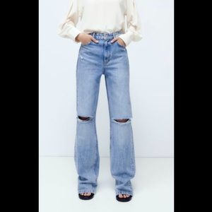 Zara Full Length Ripped Jeans